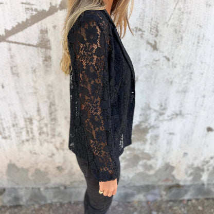 Blazer en Dentelle – Élégant, Léger, Manches Longues pour Femme
